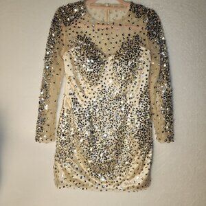Sequin Sheer Formal Dress